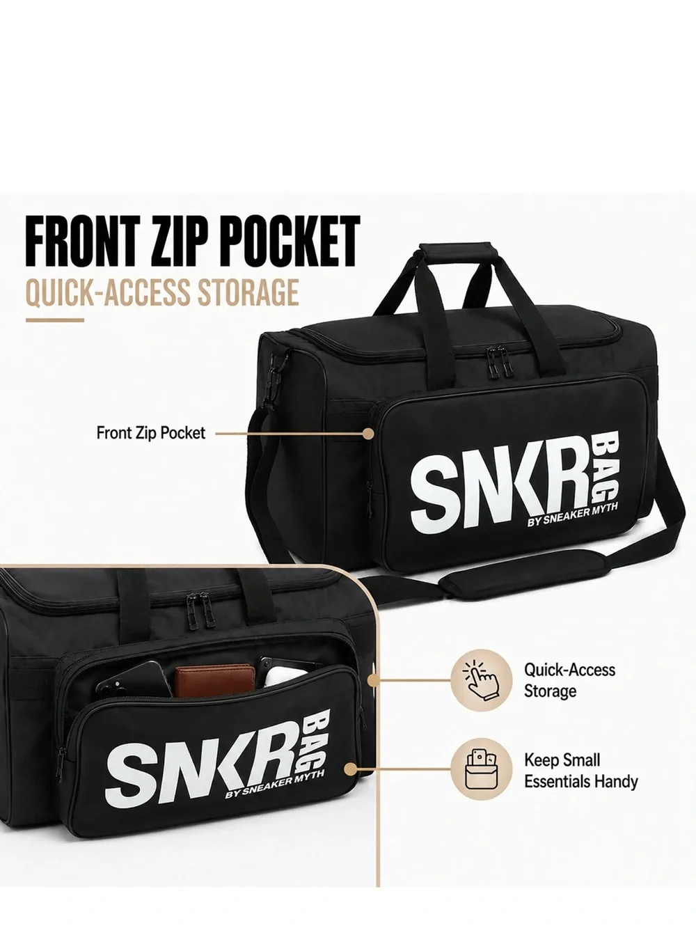 Men’s Light Gray Duffel with Black Trim